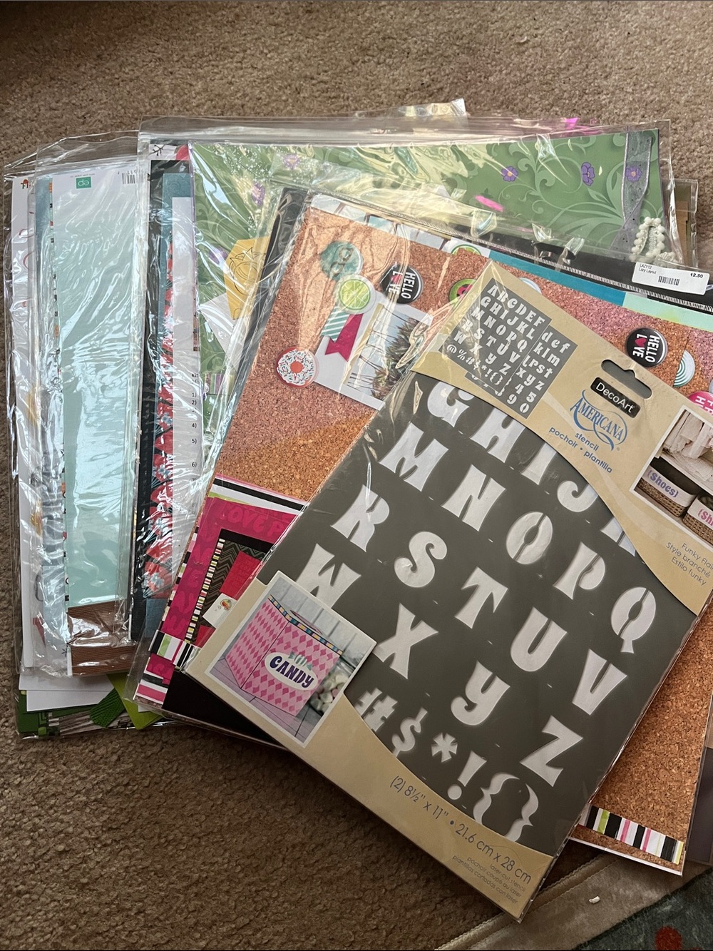 Unopened new scrapbook layouts